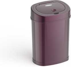 NineStars Oval Motion Sensor Trash Can Dog Waste Disposal System, 3.9-gal, Burgundy