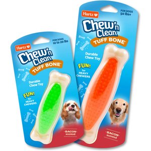 Hartz Chew 'n Clean Tuff Bone Tough Dog Chew Toy Toy, Color Varies, Small