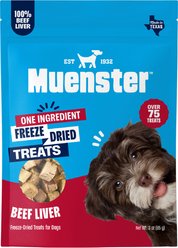 Muenster Beef Liver Limited Ingredient Diet Freeze-Dried Dog Treats, 3-oz bag