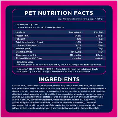Show full view: Eukanuba Adult Medium Breed Dry Dog Food, 15-lb bag slide 8 of 11