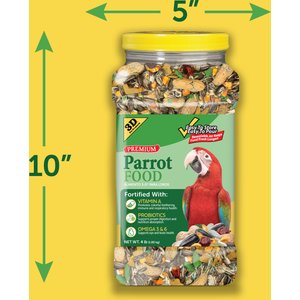 3-D Parrot Food, 4-lb jar
