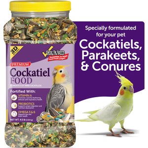 3-D Cockatiel Food, 4.5-lb jar