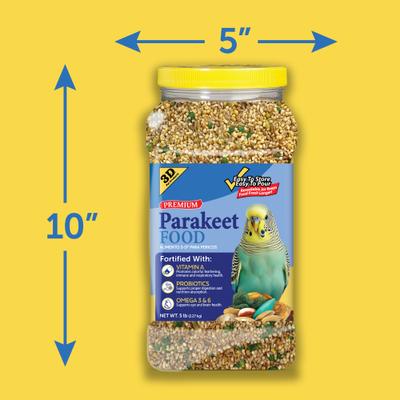 Show full view: 3-D Parakeet Food, 5-lb jar slide 8 of 9