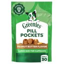 Greenies Pill Pockets Canine Real Peanut Butter Flavor Natural Dog Treats, Capsule Size, 30 count