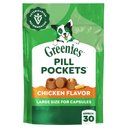 Greenies Pill Pockets Canine Chicken Flavor Natural Dog Treats, Capsule Size, 30 count