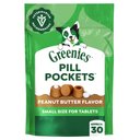 Greenies Pill Pockets Canine Real Peanut Butter Flavor Natural Dog Treats, Tablet Size, 30 count