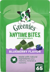 Greenies Anytime Bites Blueberry Flavor Soft & Chewy Dog Treats, 10.3-oz bag