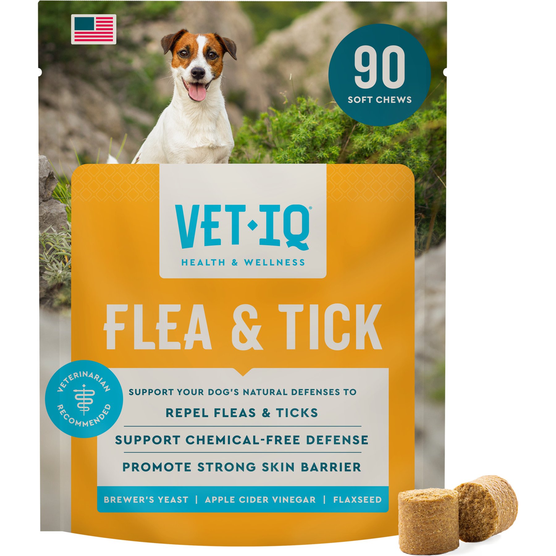 VetIQ Hickory Smoke Flavored Soft Chews Flea & Tick Support for Dogs, 90 count