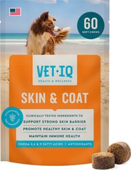 VetIQ Skin & Coat Soft Chew Supplement for Dogs, 60 Count