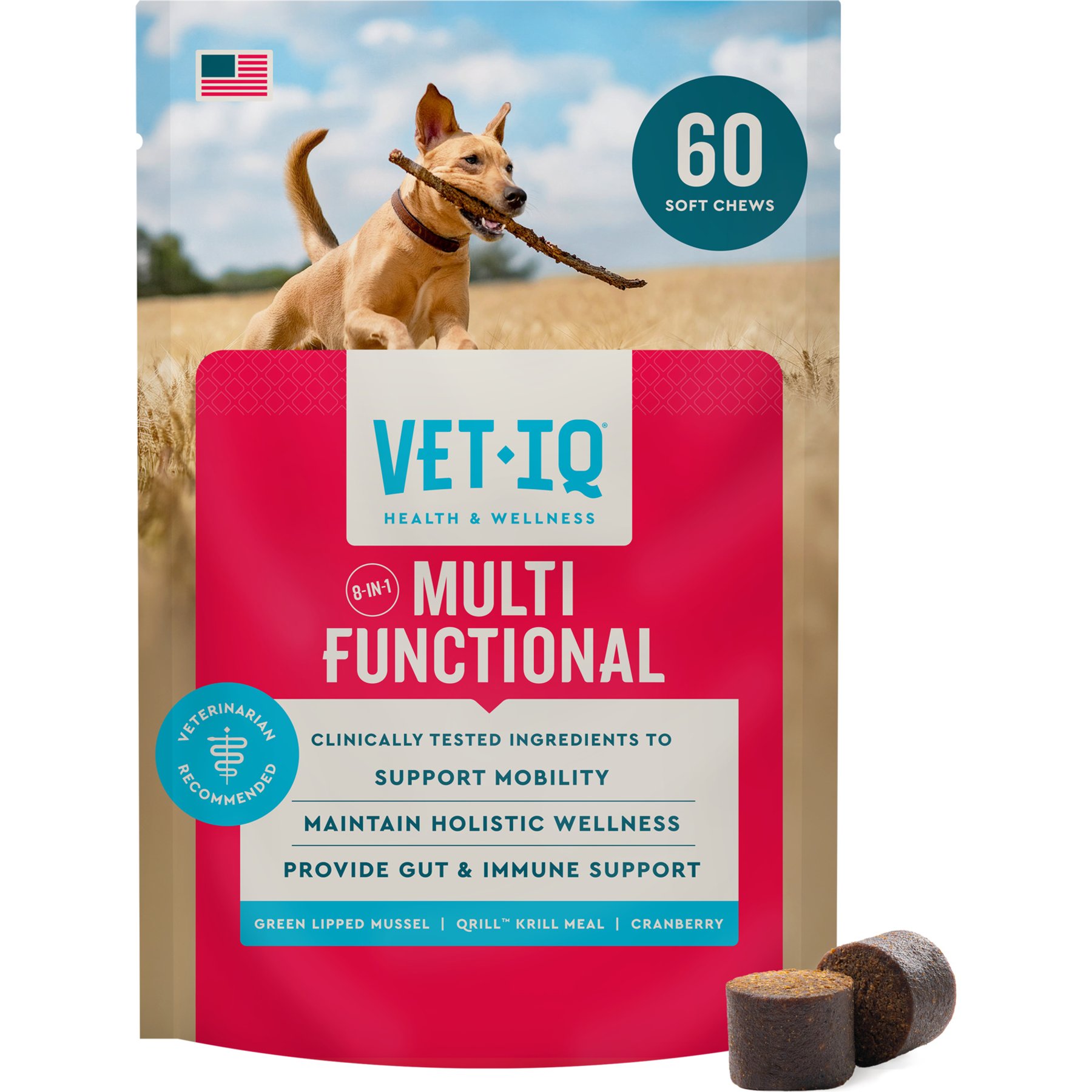 VetIQ 8-N-One Soft Chew Multifunctional for Dogs, 60 count