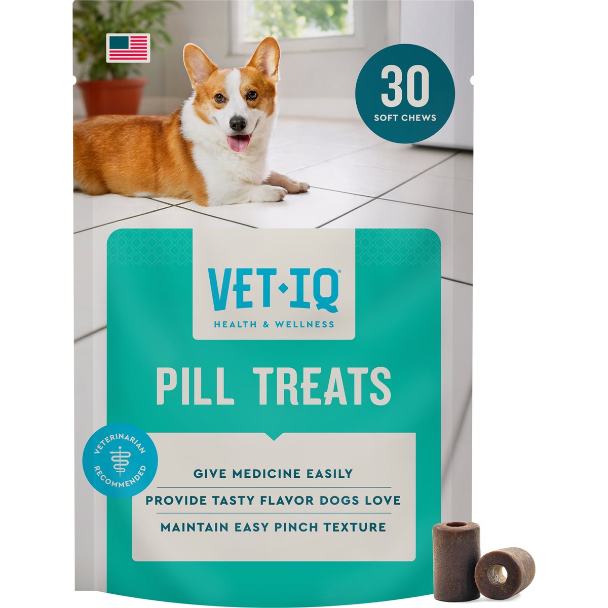 VetIQ Pill Treats Advanced Formula Soft Chews Chicken Flavored Dog Treats, 30 count