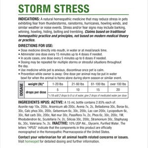 HomeoPet Storm Stress for Pets 20-80lbs, 450 drops