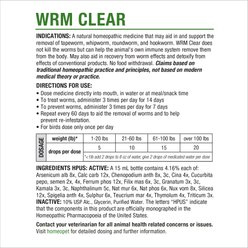 HomeoPet WRM Clear Dewormer for Hookworms, Roundworms, Tapeworms & Whipworms for Birds, Cats, Dogs & Small Pets, 450 drops slide 2 of 8