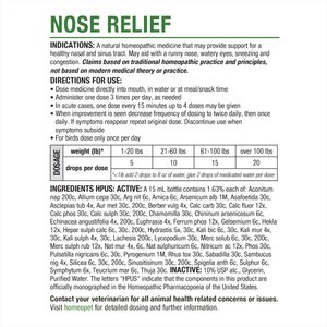 HomeoPet Nose Relief Homeopathic Medicine for Allergies & Respiratory Infections for Birds, Cats, Dogs & Small Pets, 450 drops