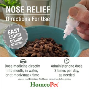 HomeoPet Nose Relief Homeopathic Medicine for Allergies & Respiratory Infections for Birds, Cats, Dogs & Small Pets, 450 drops