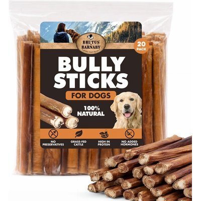 Brutus & Barnaby Brutus & Barnaby 6-in Bully Sticks Dog Treats, 20 count
