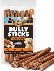 Brutus & Barnaby 12-Inch Single Ingredient High Protein & Rawhide-Free Thick Jumbo Bully Sticks Dogs Chews, 8 count
