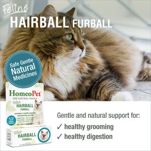 HomeoPet Feline Furball Cat Supplement, 15mL bottle