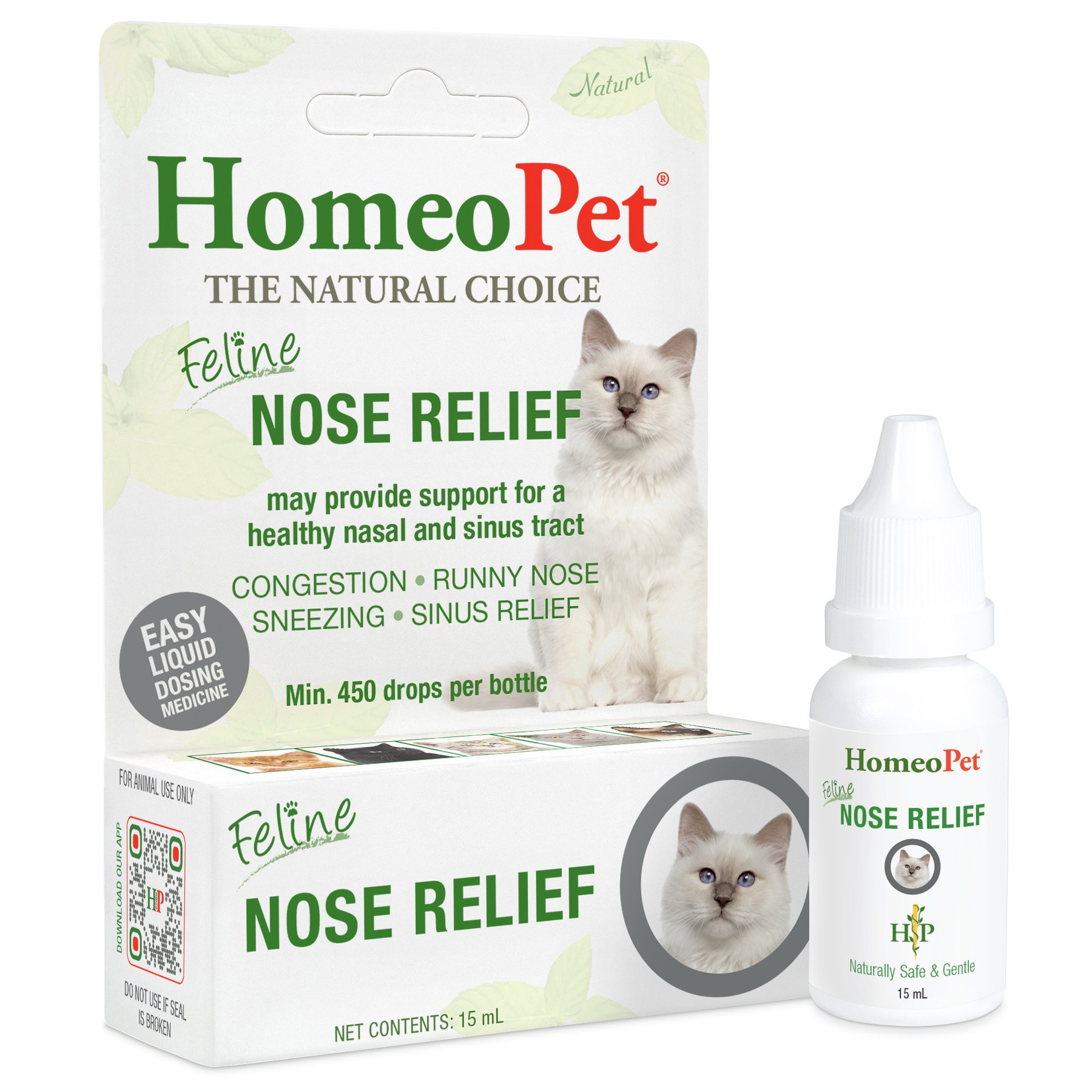 HomeoPet Feline Nose Relief Homeopathic Medicine for Nasal & Sinus Infection for Cats, 450 drops