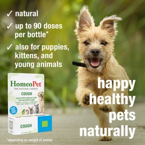HomeoPet Cough Homeopathic Medicine for Cough Suppressant for Birds, Cats, Dogs & Small Pets, 450 drops
