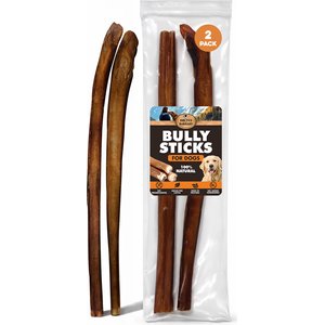 Brutus & Barnaby 12-Inch Single Ingredient High Protein & Rawhide-Free Bully Sticks Dog Chews, 2 count