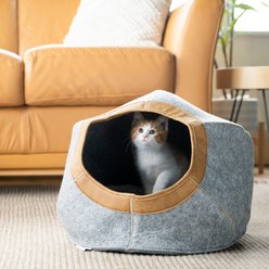 Kitty City Felt Round Cat Bed, Gray, Medium slide 2 of 9