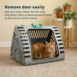 SportPet Designs Travel Master Collapsible Dog & Cat Carrier, Dark Grey & Teal, X-Large slide 2 of 8
