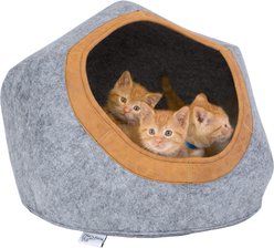 Kitty City Felt Round Cat Bed, Gray, Medium