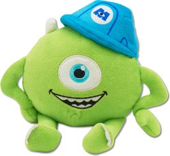 Buckle-Down Disney Monsters Inc. Mike Sitting Squeaky Plush Dog Toy, Green
