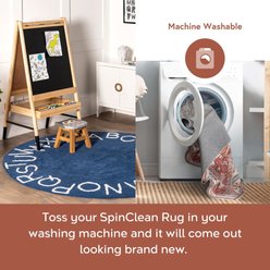 Nuloom Alphabet Washable Round Area Rug, Navy, 4-ft slide 2 of 6