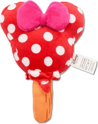 Buckle-Down Disney Minnie Mouse Ice Cream Squeaky Plush Dog Toy, Red