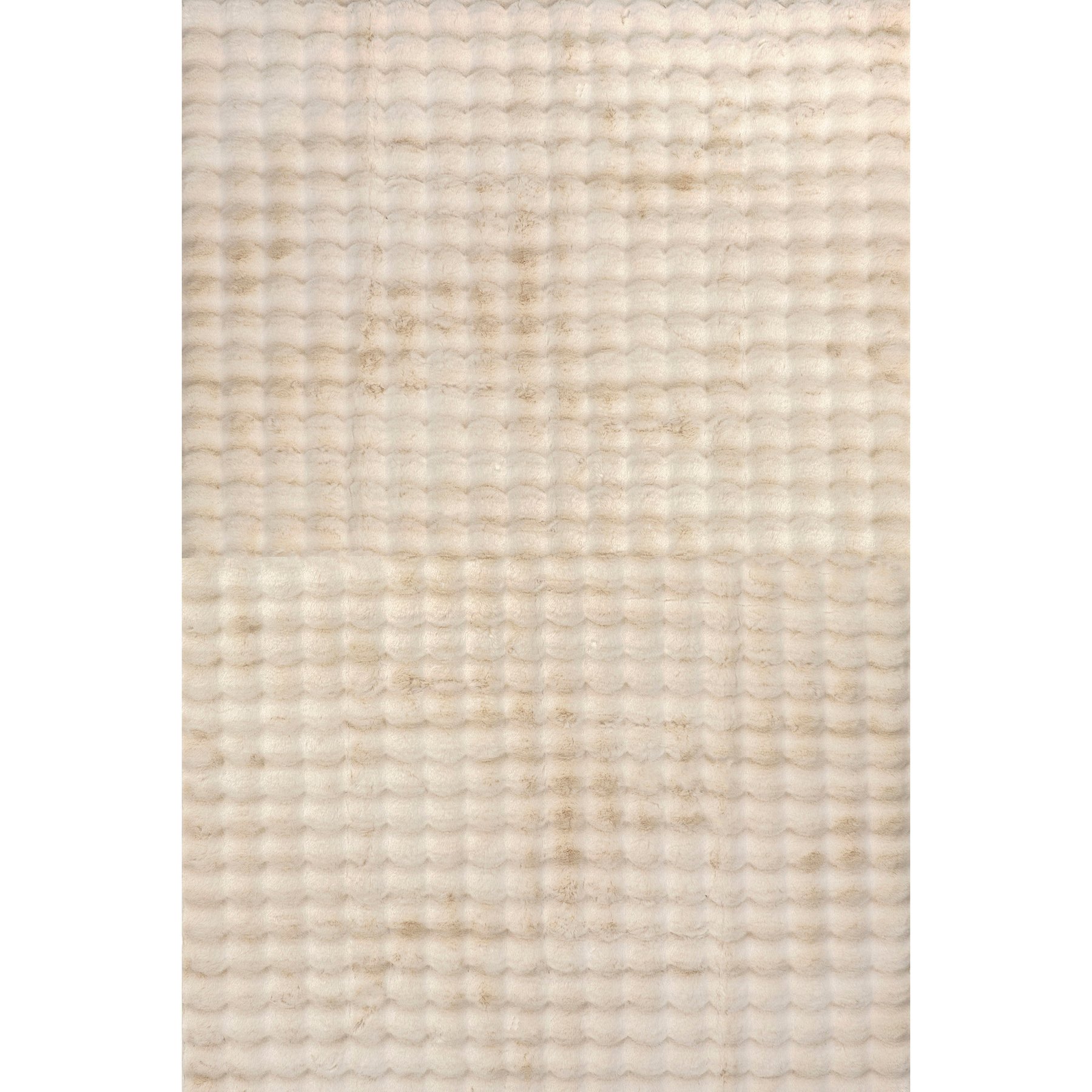 Nuloom Jeni Solid Faux Rabbit Machine Washable Area Rug, Beige, 3 x 5-ft