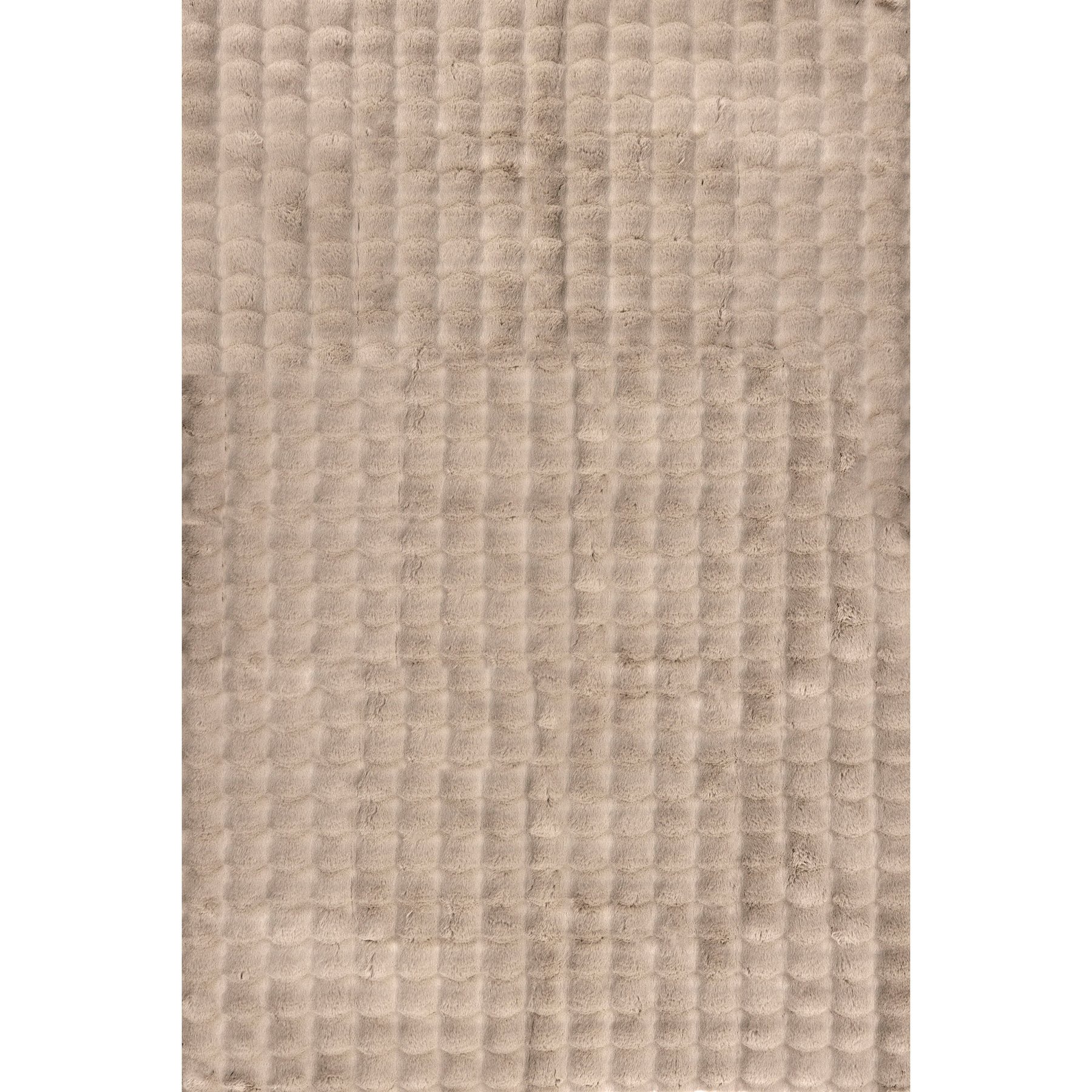 Nuloom Jeni SuperiorWash Solid Faux Rabbit Machine Washable Area Rug, Taupe, 7-ft 6-in x 9-ft 6-in