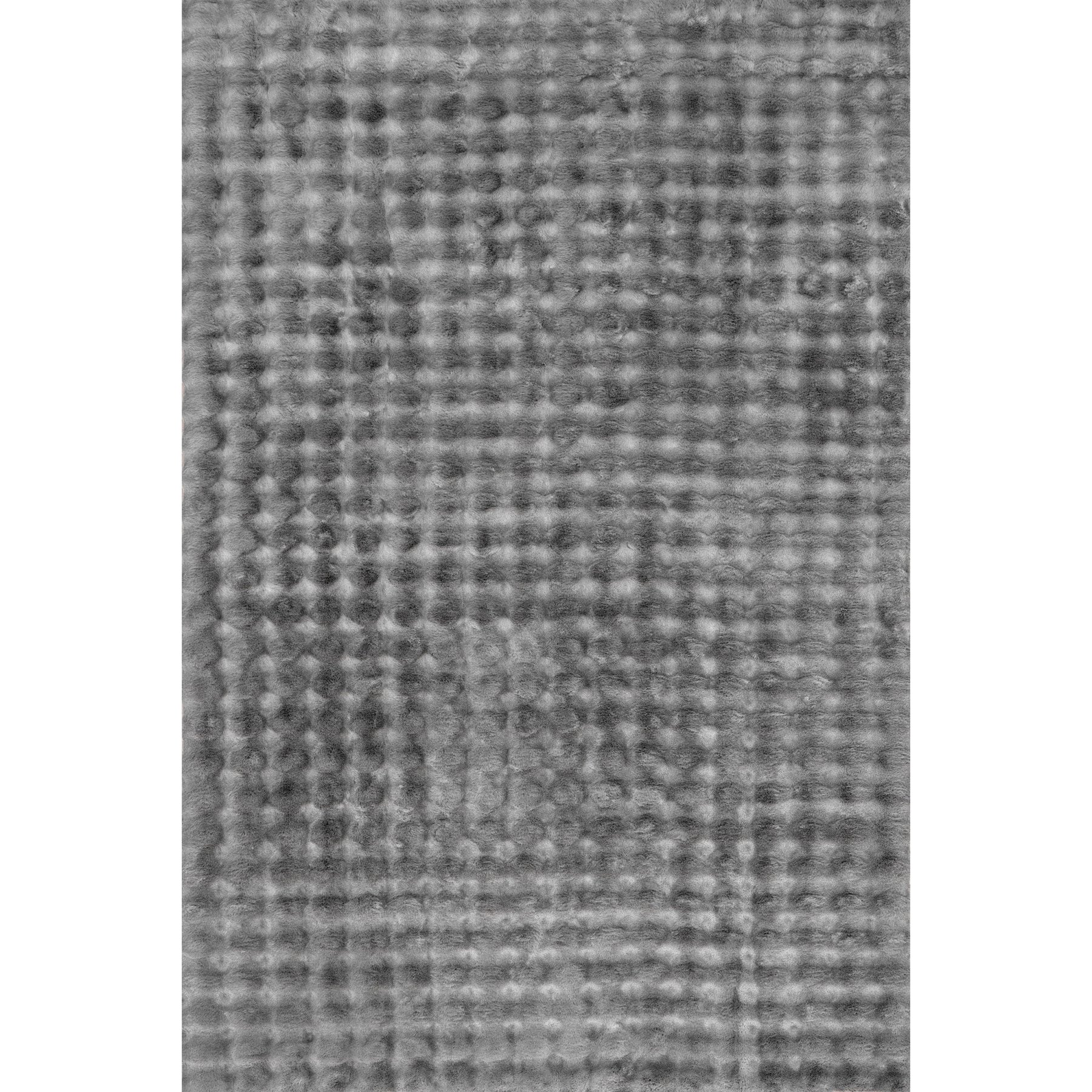Nuloom Jeni Solid Faux Rabbit Machine Washable Area Rug, Dark Grey, 3-ft 9-in x 6-ft
