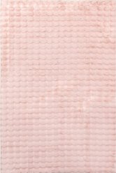 Nuloom Jeni SuperiorWash Solid Faux Rabbit Machine Washable Area Rug, Blush, 5 x 8-ft