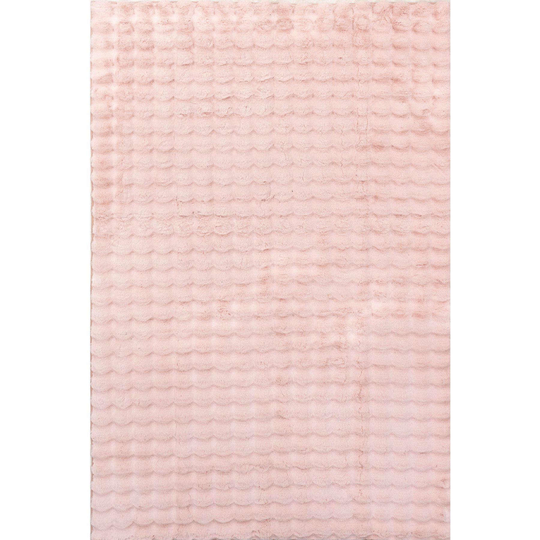 Nuloom Jeni SuperiorWash Solid Faux Rabbit Machine Washable Area Rug, Blush, 3-ft 9-in x 6-ft