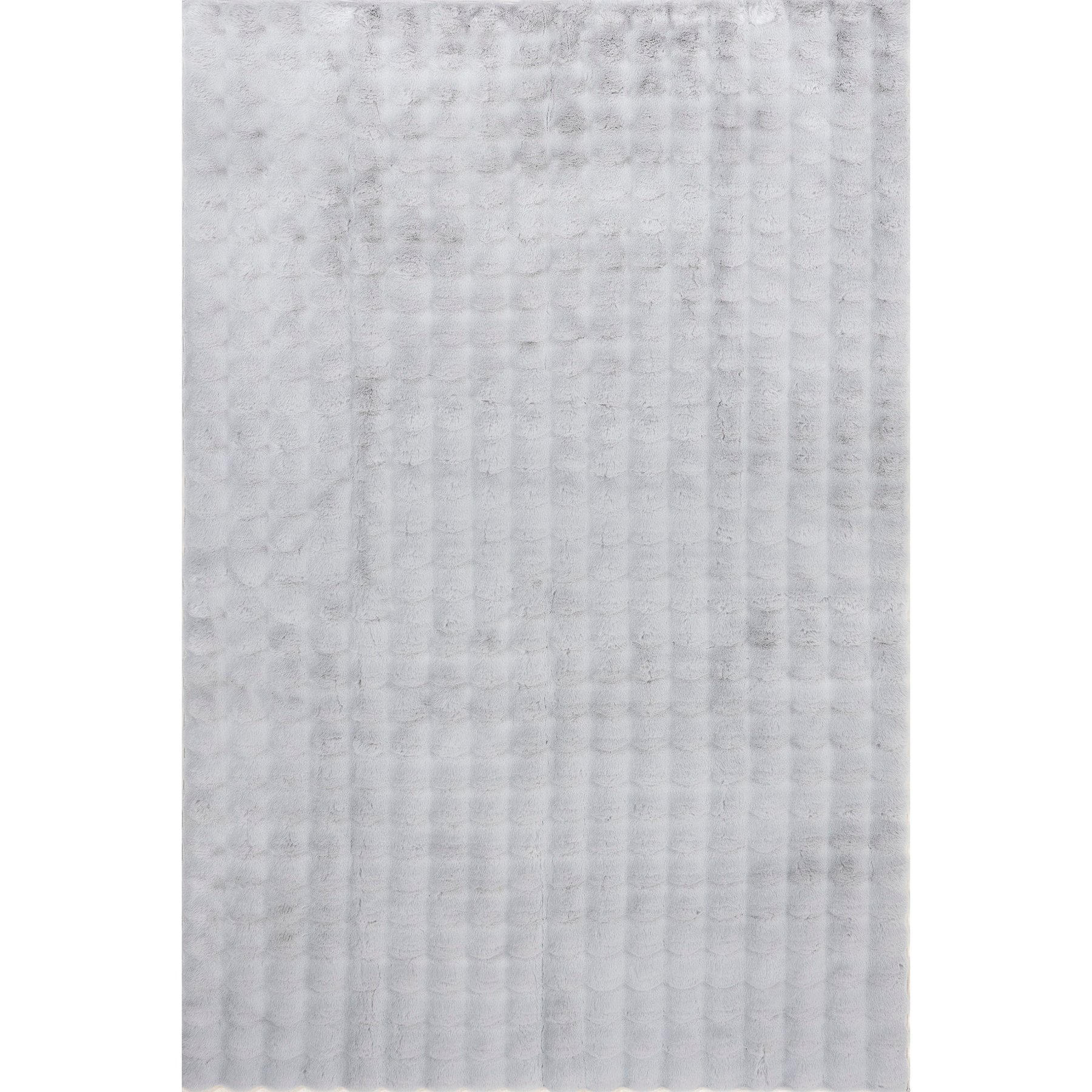 Nuloom Jeni Solid Faux Rabbit Machine Washable Area Rug, Silver, 7-ft 6-in x 9-ft 6-in