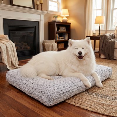 Kylinsure Kylinsure Washable Deluxe Plush Anti-Slip Dog Beds Comfy Kennel Pad, Grey, Jumbo