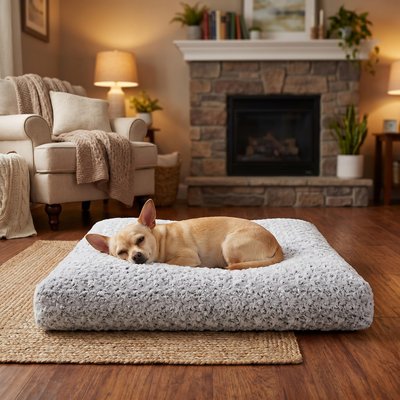 Kylinsure Kylinsure Washable Deluxe Plush Anti-Slip Dog Beds Comfy Kennel Pad, Grey, Small