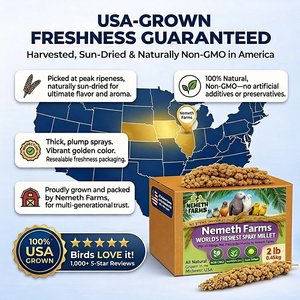 Nemeth Farms Natural Sun Dried Millet Spray Bird Food, 2-lb box