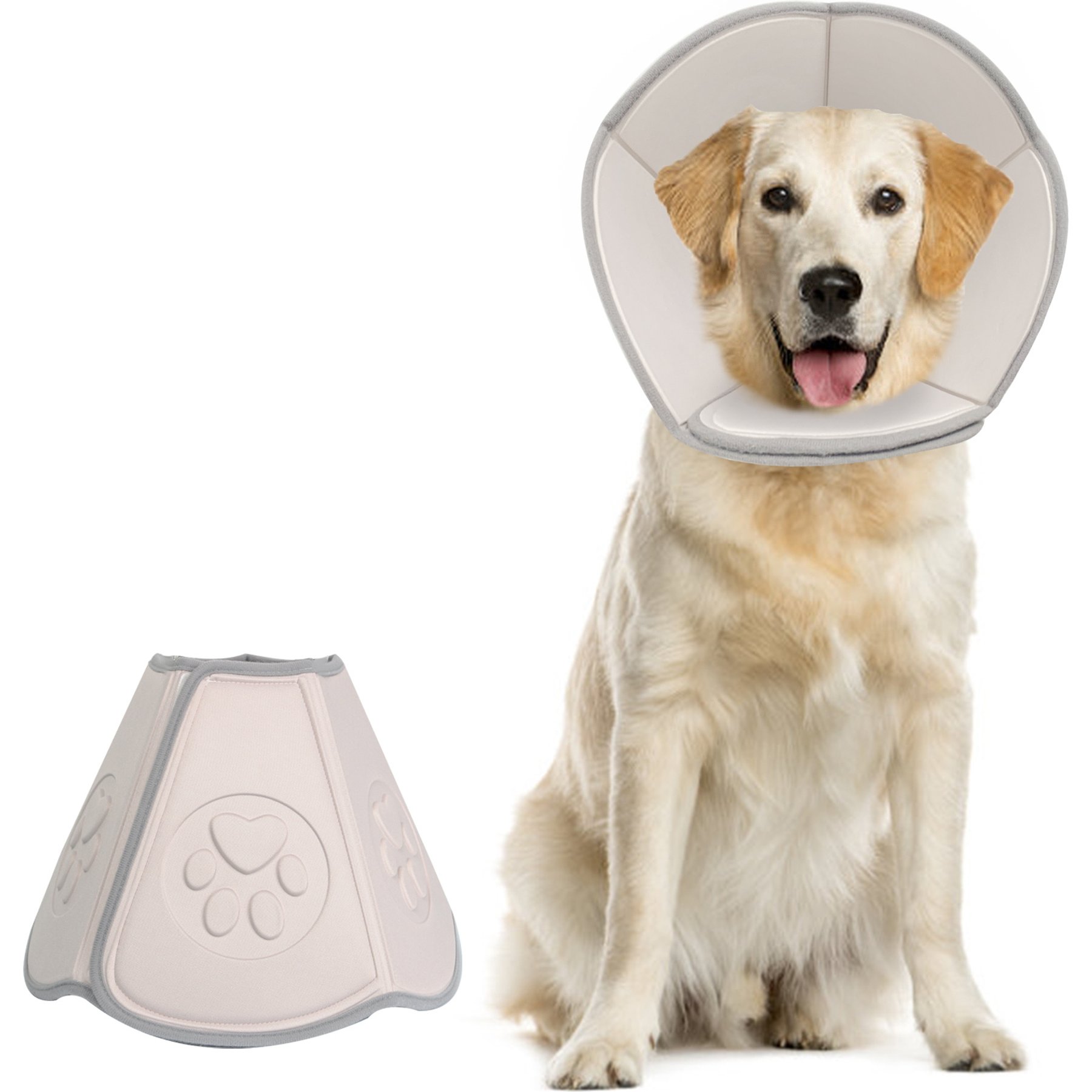 WZ PET Ultra-light Soft Foldable Dog & Cat Recovery Cone Collar, Large: 14 to 17-in neck, 9.8-in depth