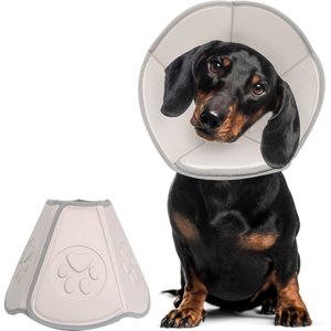 WZ PET Ultra-light Soft Foldable Dog & Cat Recovery Cone Collar, Medium: 13.4 to 15.8-in neck, 7.9-in depth