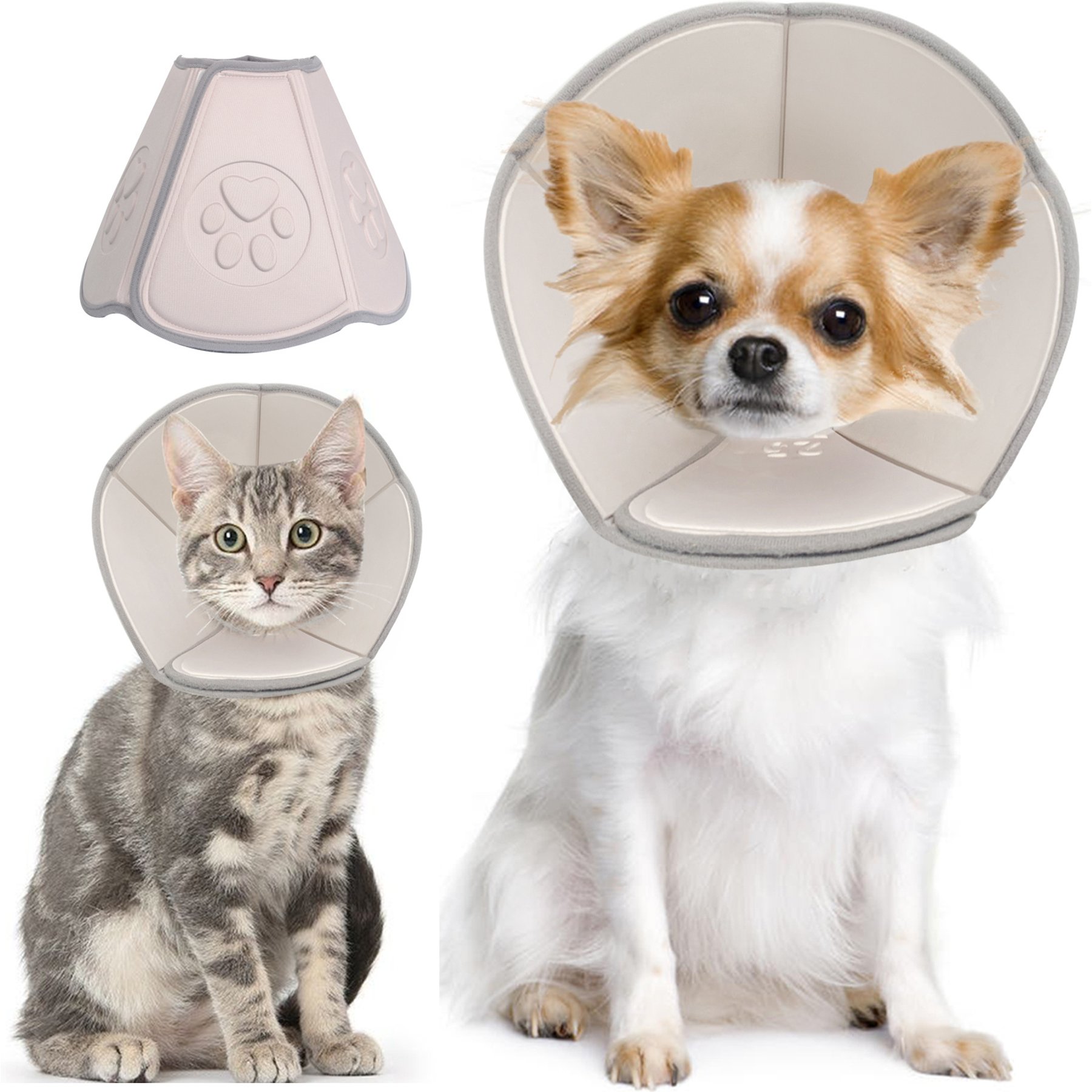 WZ PET Ultra-light Soft Foldable Dog & Cat Recovery Cone Collar, X-Small: 6.9 to 8.3-in neck, 4-in depth