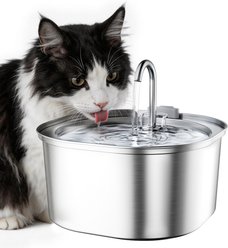 PEKTACO Stainless Steel Cat Water Fountain, 3.2 liter