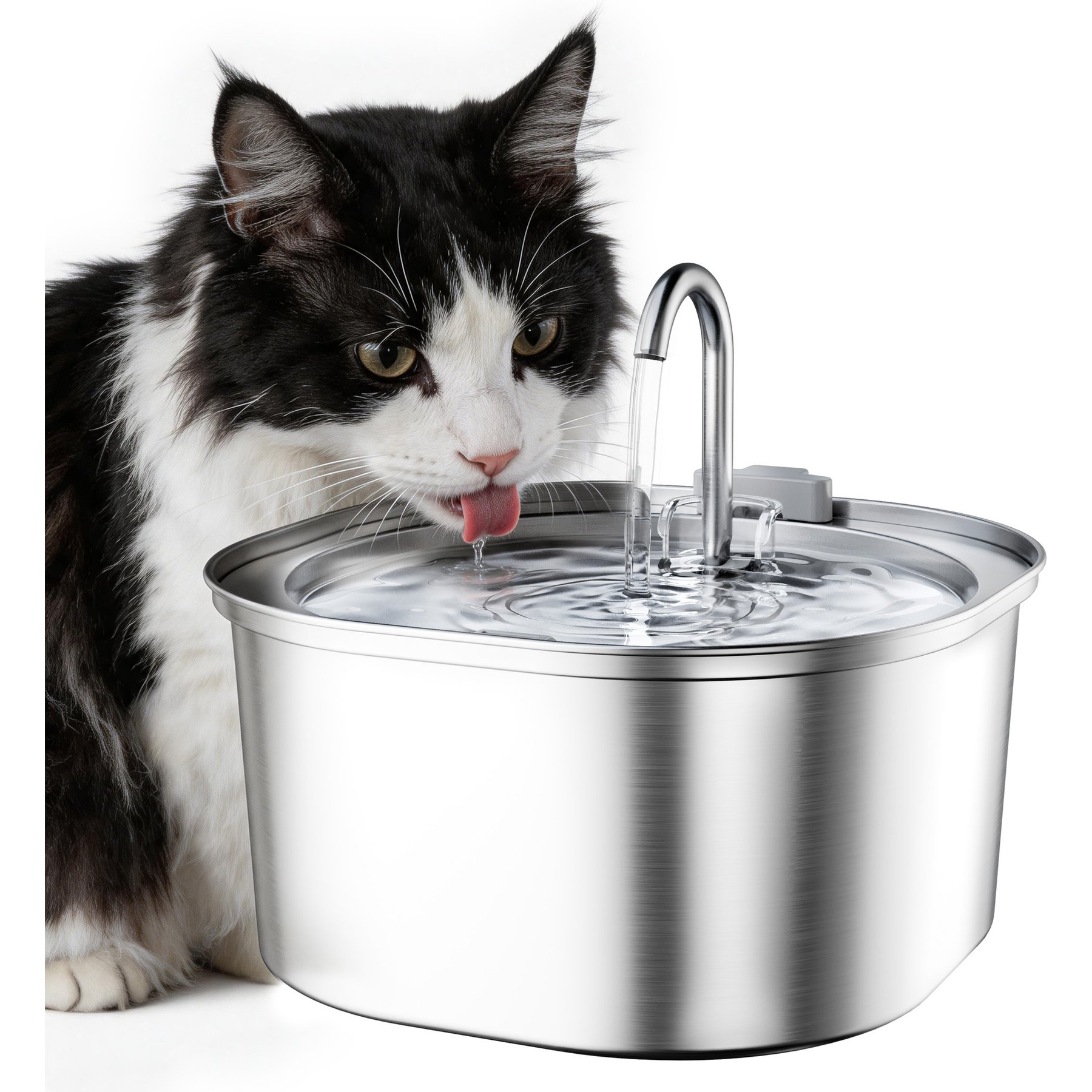 PEKTACO Stainless Steel Cat Water Fountain, 3.2 liter