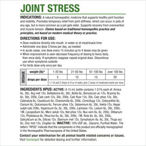 HomeoPet Joint Stress Homeopathic Medicine for Joint Pain/Arthritis for Birds, Cats, Dogs & Small Pets, 450 drops