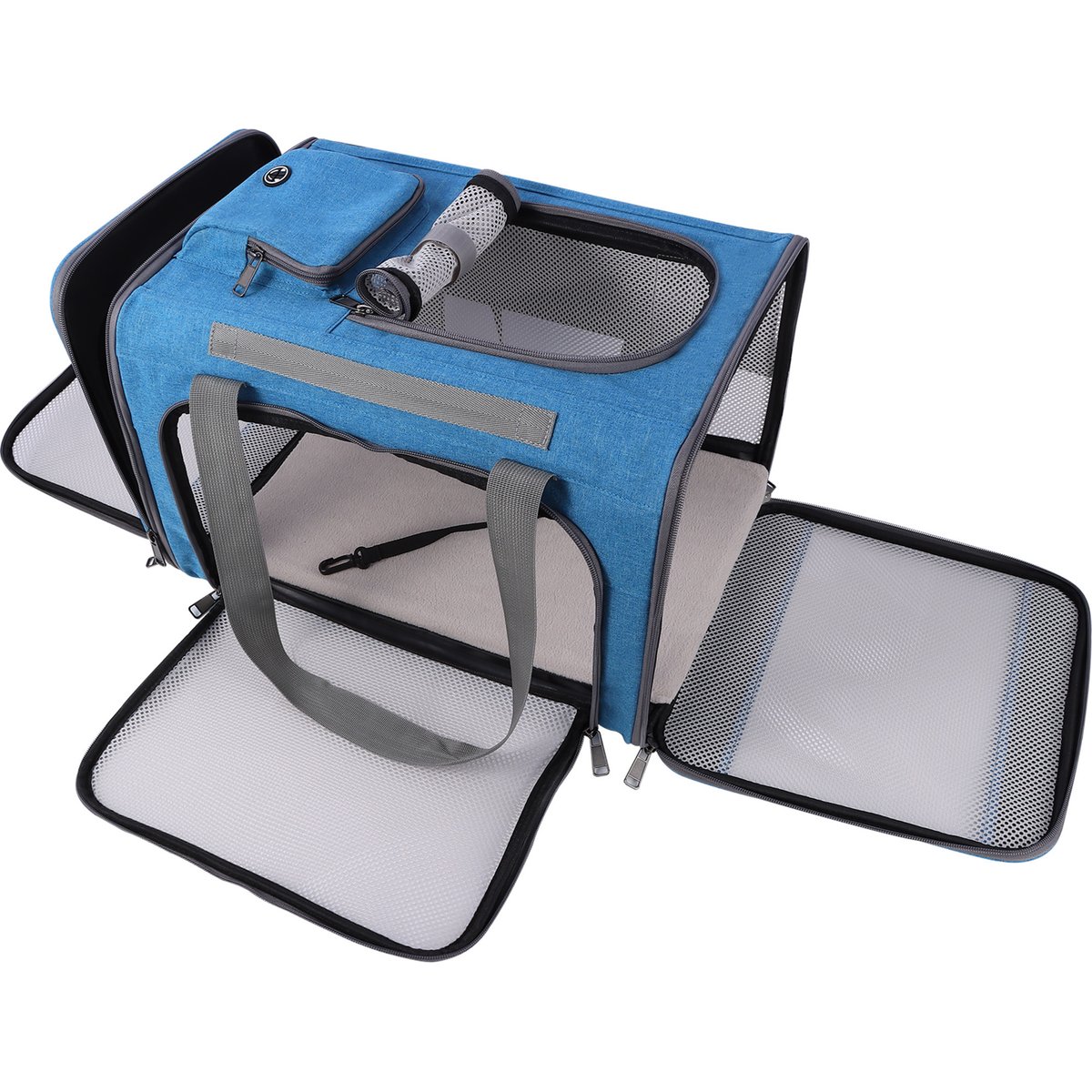 DOPZER Soft-Sided Airline Approved Bag Dog & Cat Carrier, 18.1 x 11.8 x 11.8-in, Blue