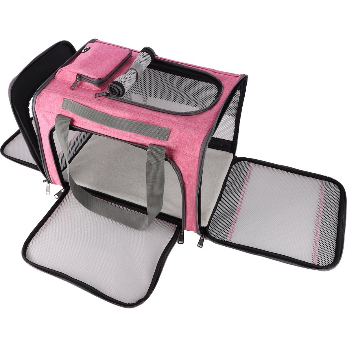 DOPZER Soft-Sided Airline Approved Bag Dog & Cat Carrier, 18.1 x 11.8 x 11.8-in, Pink