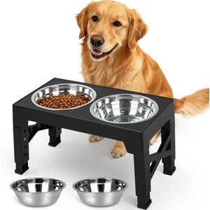 ELITEFIELD Adjustable Height Dog Bowl, Black - Chewy.com