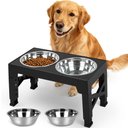 Niubya Elevated Dog Bowl Set, 5-cup, Black